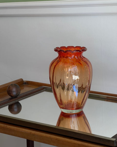Vintage red/orange Murano vase
