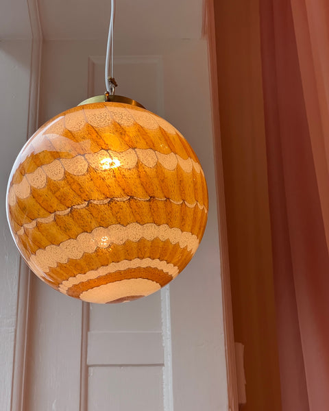 Vintage golden clear Murano ceiling lamp (D28) (1 available)