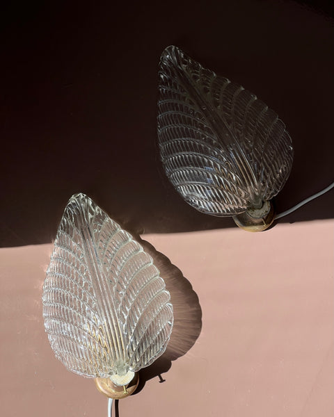 Vintage Murano leaf wall lamp