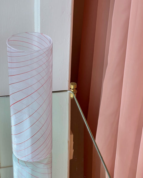 Vintage red / white swirl Murano vase