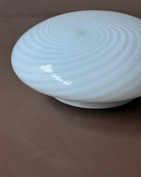Vintage Murano white swirl ceiling/wall lamp (D30)