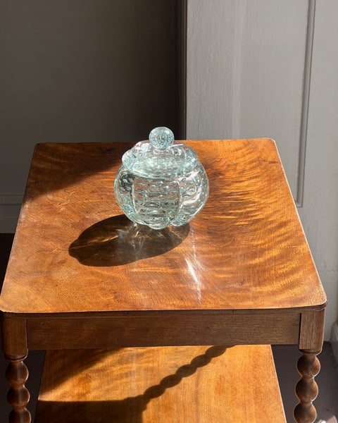 Vintage clear / light blue Murano bonbonniere