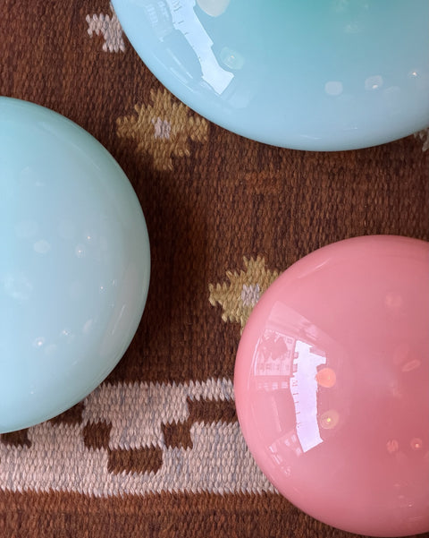 Vintage Murano opal turquoise ceiling/wall lamp (D36) (2 available)