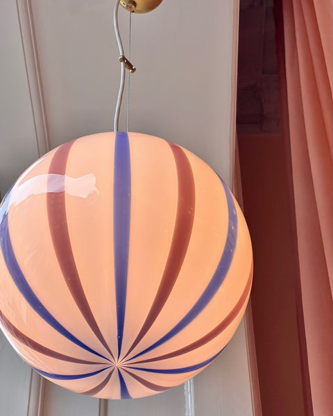 Ceiling lamp - Pink lavender / blue vertical stripes (D30)