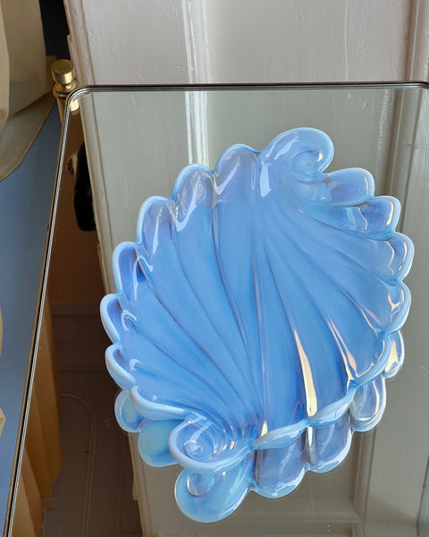 Vintage opal blue shell bowl