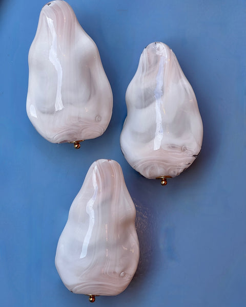 Vintage pink Murano wall lamp