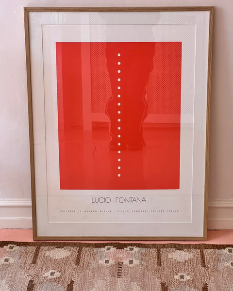 Vintage Lucio Fontana exhibition poster, Galleria Il Quadro Biella Torino