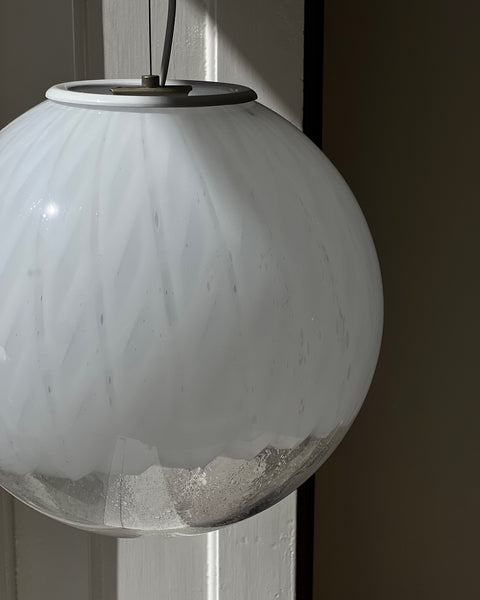 Vintage white clear Murano ceiling lamp (D35)