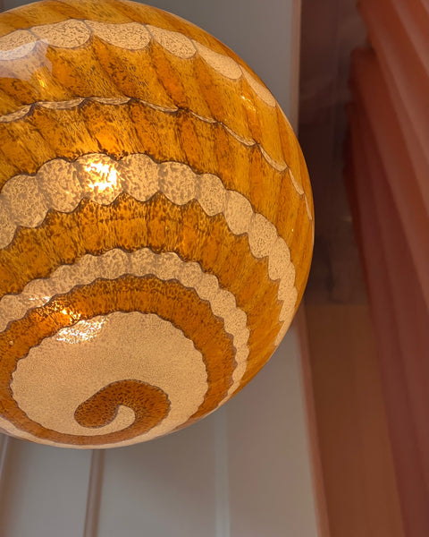 Vintage golden clear Murano ceiling lamp (D28) (1 available)