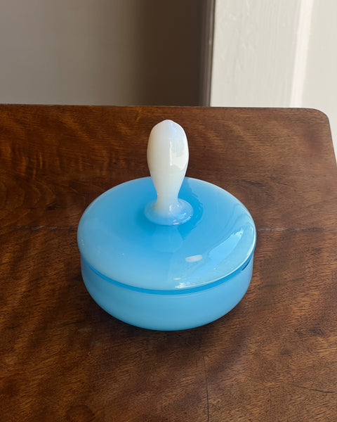 Vintage opal blue Murano bonbonniere
