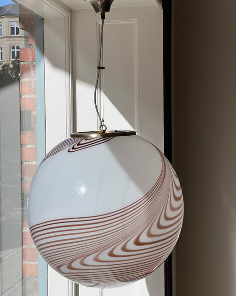 Vintage Murano brown swirl ceiling lamp (D50)