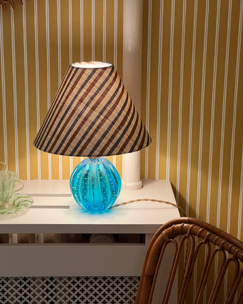Vintage blue Murano table lamp (incl lampshade)