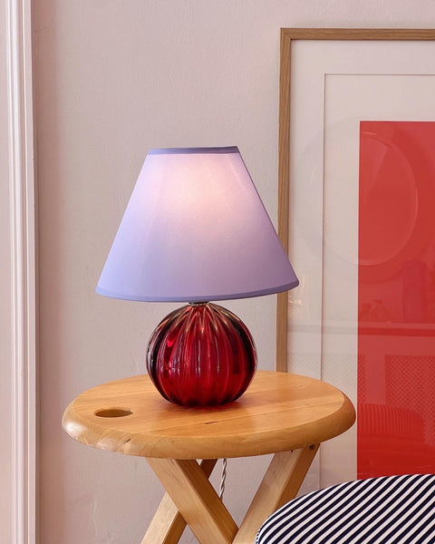 Vintage cherry red Murano table lamp (with shade)