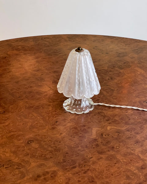 Vintage clear/frosted Murano table lamp