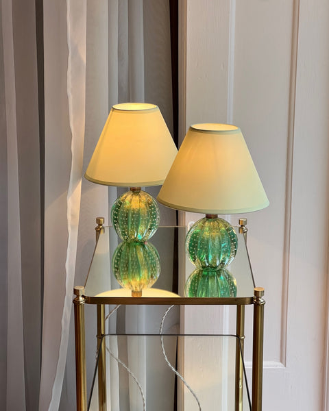 Vintage green Murano table lamp (with shade)