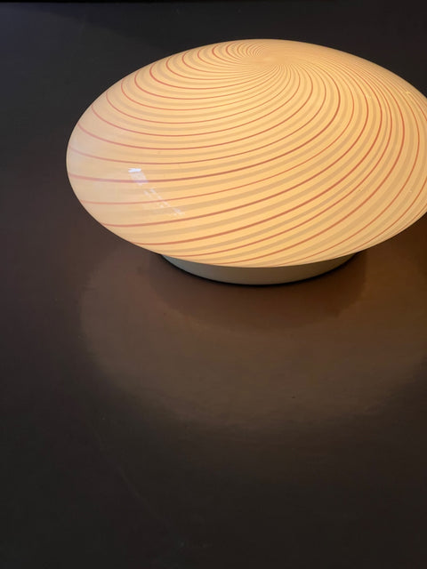 Vintage Murano pink/white swirl ceiling/wall lamp (D35)