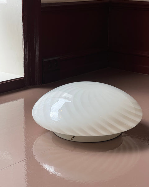 Vintage Murano white swirl ceiling/wall lamp (D36)