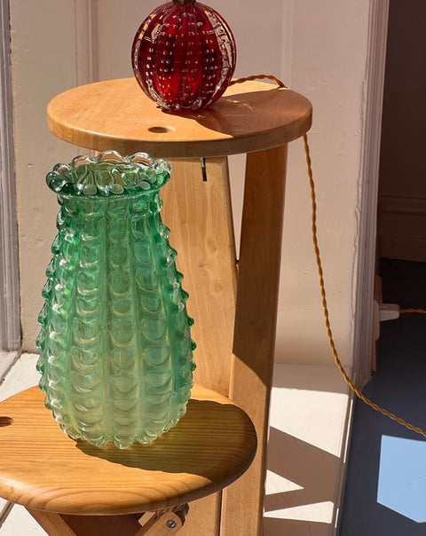 Vintage green Murano vase