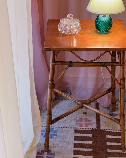 Vintage wooden/rattan table