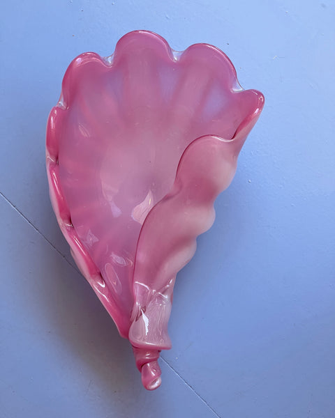 Vintage opal pink Murano shell bowl (Large)