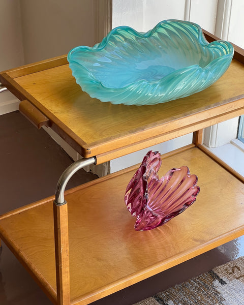 Large vintage blue Murano dish