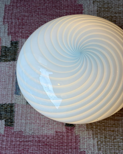 Vintage Murano light blue swirl ceiling/wall lamp (D38)