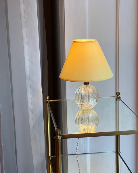 Vintage clear Murano table lamp (with shade)