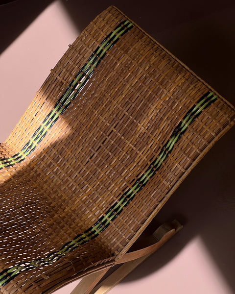 Vintage rattan footrest or magazine holder