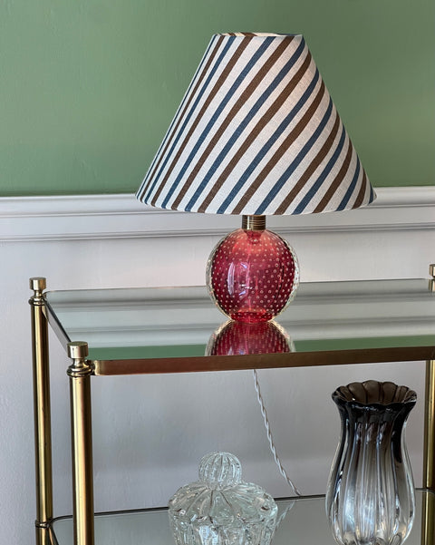 Vintage pink bubble Murano table lamp (incl lampshade)