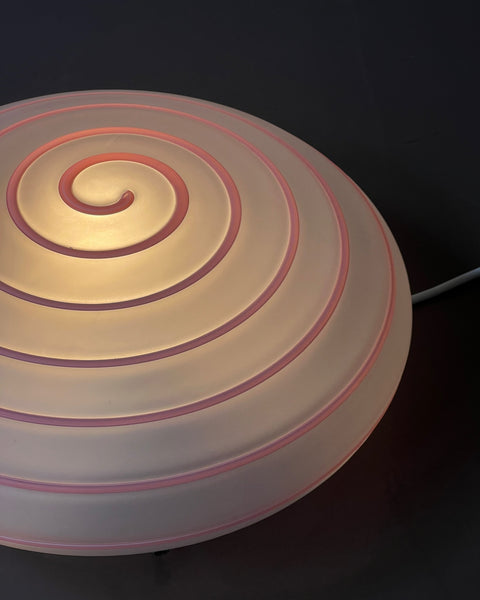 Vintage Murano pink/white swirl ceiling/wall lamp (D30)