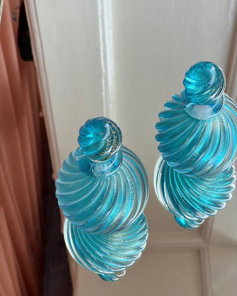 Vintage blue/golden seguso Murano flacon