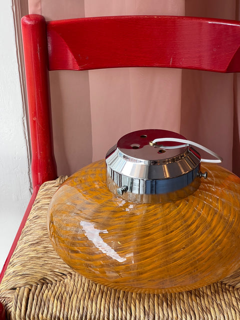 Vintage Murano orange/clear ceiling/wall lamp (D35)
