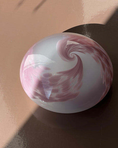 Vintage Murano pink/white swirl ceiling/wall lamp (D28)