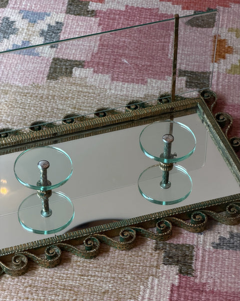 Vintage large hat shelf with coat rack