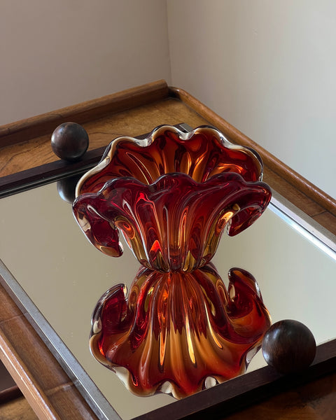 Vintage red/orange Murano shell