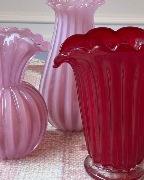 Vintage red Murano vase