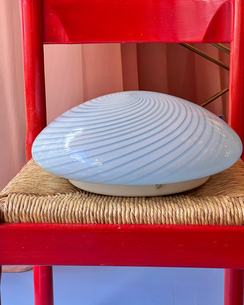 Vintage Murano blue swirl ceiling/wall lamp (D40)