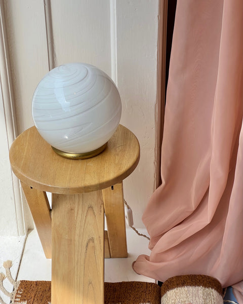 Vintage white swirl Murano table lamp