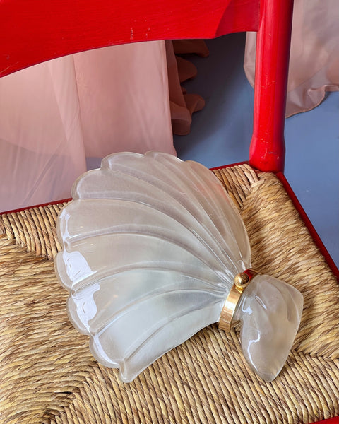 Vintage white Murano shell wall lamp