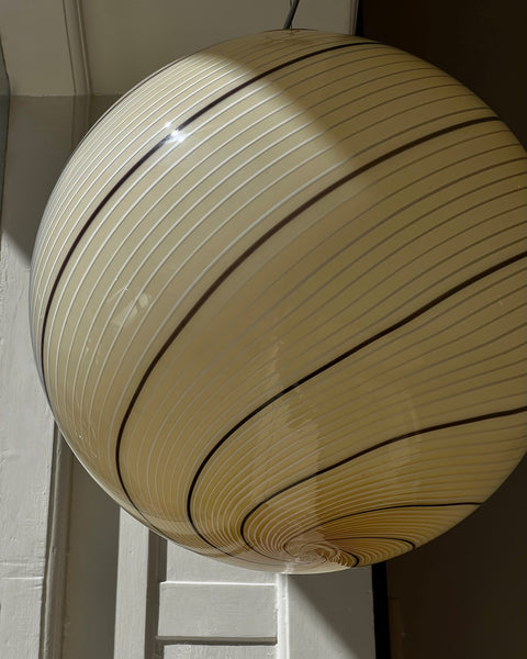 Vintage yellow/cream/brown swirl Murano ceiling lamp (D45)