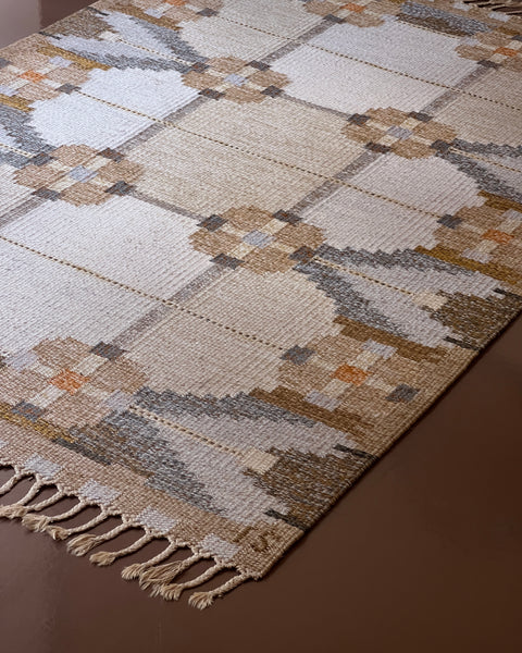 Vintage flat weave rug by Ingegerd Silow (IS)