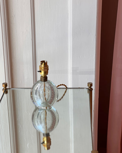 Vintage clear bubble Murano table lamp (with shade)