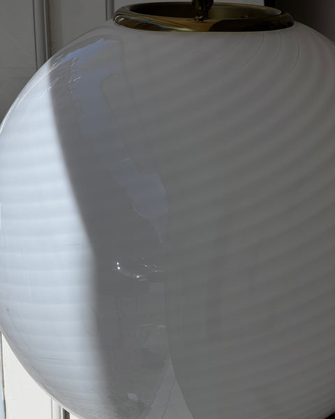 Vintage Murano white swirl ceiling lamp (D50)