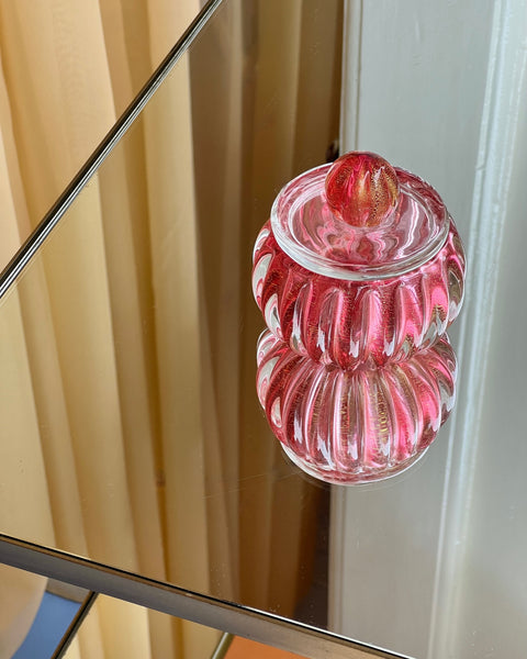 Vintage pink / golden Murano bonbonniere