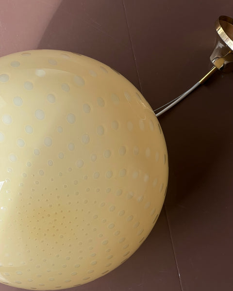 Vintage oval yellow dotted Murano ceiling lamp (D45)
