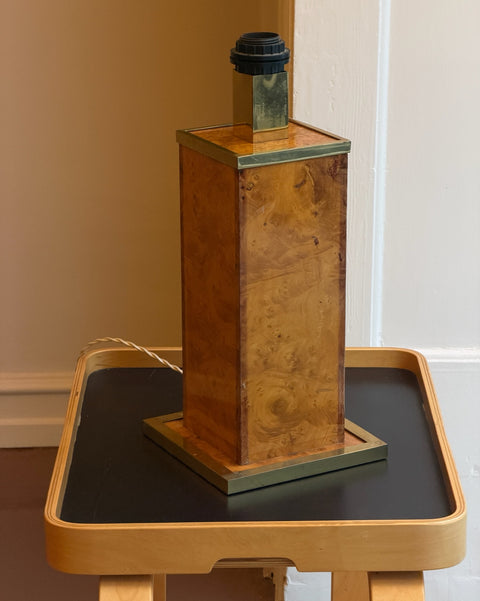 Vintage large burl wood table lamp