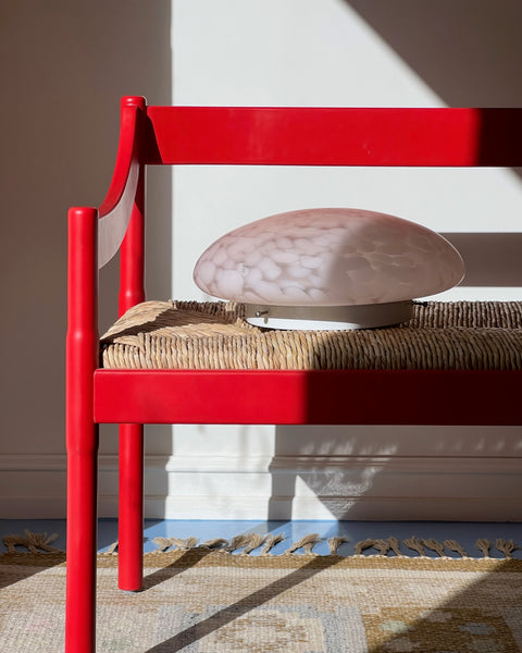 Vintage Murano pink / blured ceiling/wall lamp (D40)