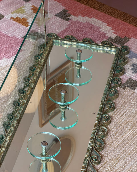 Vintage large hat shelf with coat rack