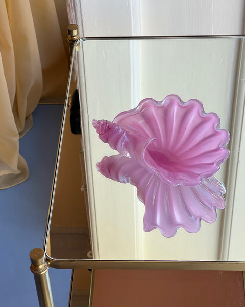 Vintage opal pink Murano shell bowl (1 available)