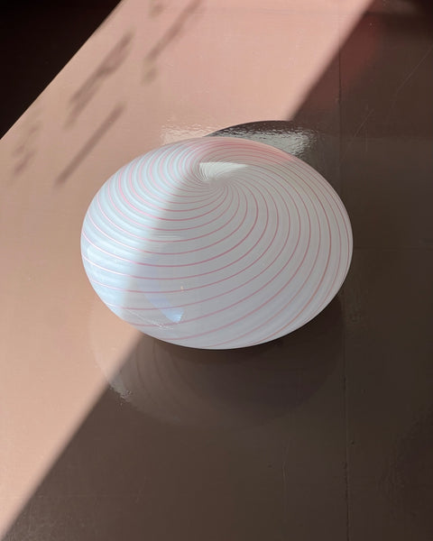 Vintage Murano pink/white swirl ceiling/wall lamp (D35)